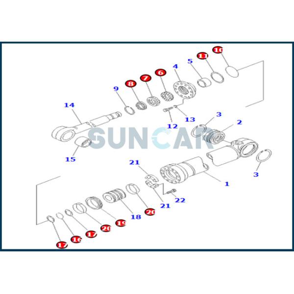 707-99-66210 7079966210 jogos do serviço do cilindro de direção para KOMATSU WD900-3 WA800-1