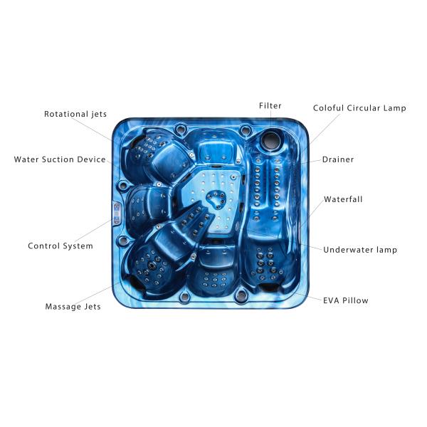 Двигателей массажа джакузи 124 спа люкса ванна водоворота крупноразмерных на открытом воздухе