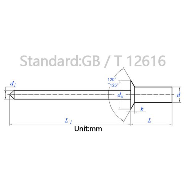GB12616 Closed countersunk head hollow rivet