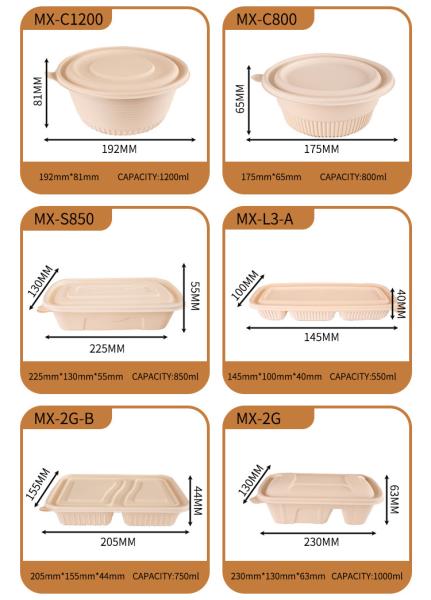 Produits alimentaires compostables biodégradables Emballages personnalisés Contenants de salade biodégradables
