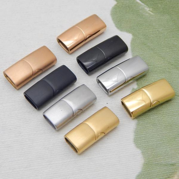 Stainless Steel Magnet Buckle Flat Rectangular Design for Leather Cord Bracelet Safety