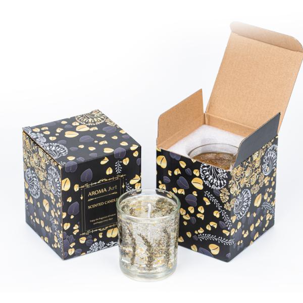 Decorative Dried Flower Candles And Gel Wax Glass Jar Scented Candle