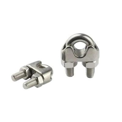 Clamps de cordas de aço inoxidável de acabamento prateado para elevação e equipamento