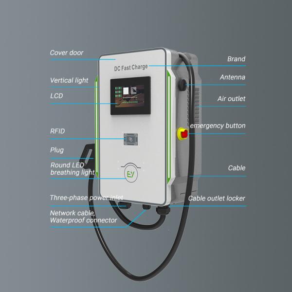 30kW Fast SmartDC EV Charger with 50Hz±10Hz Grid Frequency and Leakage Protection Switch