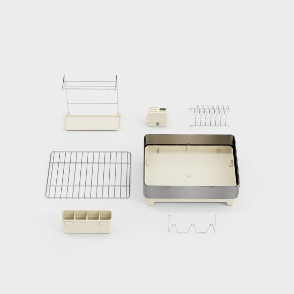 Multifunctional Kitchen Dish Rack Stainless Steel Dish Drainer And Organizer With Cup Holder And Cutlery Holder