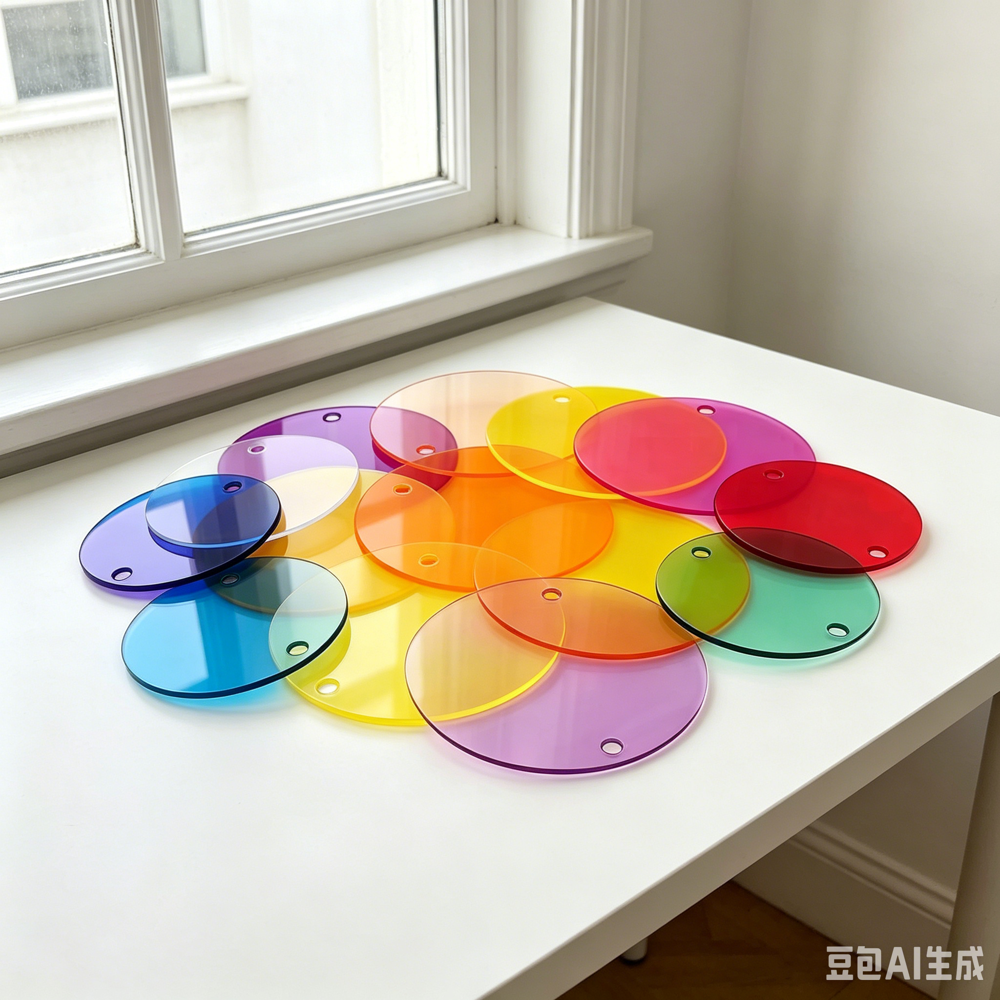 50mm Round Acrylic Disc Bendable Light Transmission Hanging Curtain For Party Decor