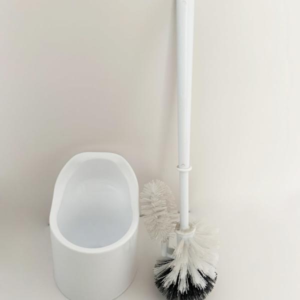 Anti Slip Base Hard Bristle Toilet Brush With Holder Good Grips Hideaway Compact Long Brush