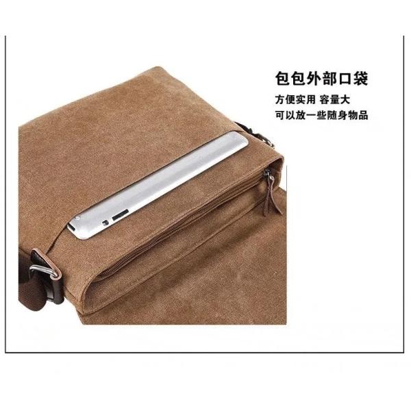 Custom Business Men's Crossbody Shoulder Washable Canvas Messenger Bag For Men