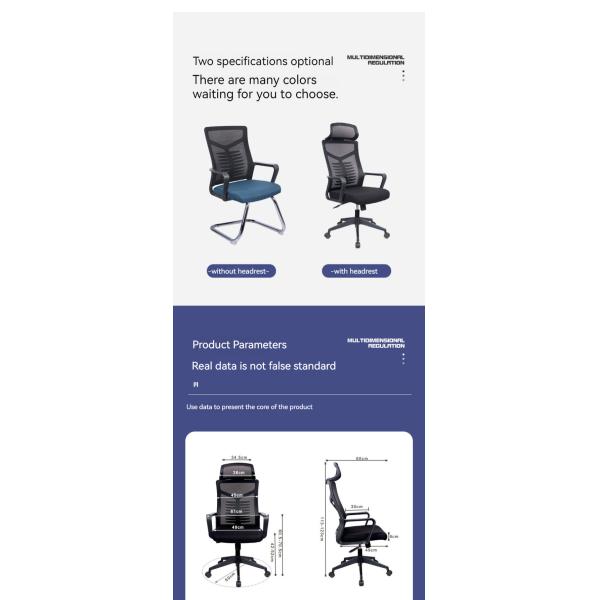 OEM ODM Cadeira confortável de malha de pés metálicos para computador e conferência sedentários