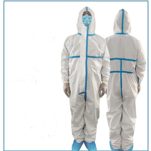 Breathable Disposable Medical Protective Clothing Anti Static With Elastic Hood