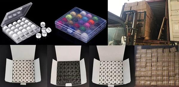 144pcs/box Sure Stitch Pre-wound Embroidery Bobbins Dyed Pattern 75D/2 Carton 144pcs/box
