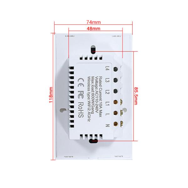 118Type 1118 1Gang Embedded Installation 300W Touch Light Switch US AU Brazil Standard Smart Touch Switch