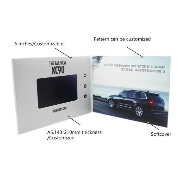 7 Softcover video brochure LCD presentation folder video greeting card