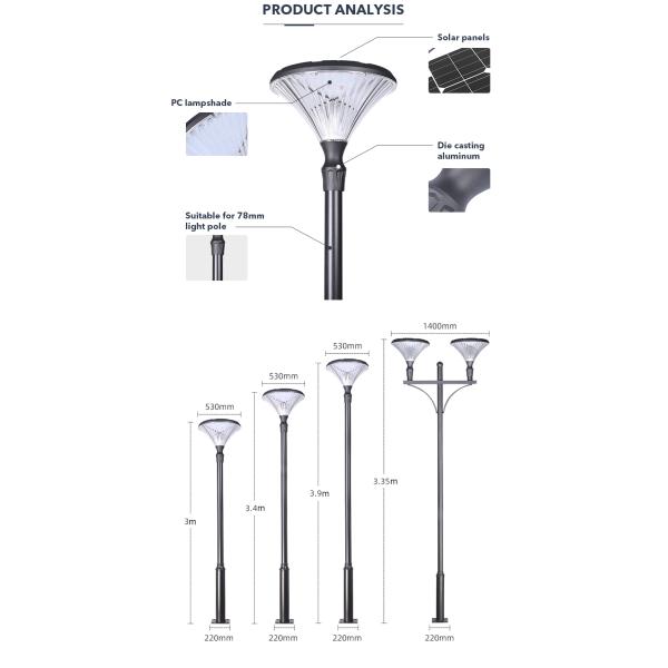 Погода света поляка IP65 сада формы диаманта солнечная устойчивая для парка Coutyard патио