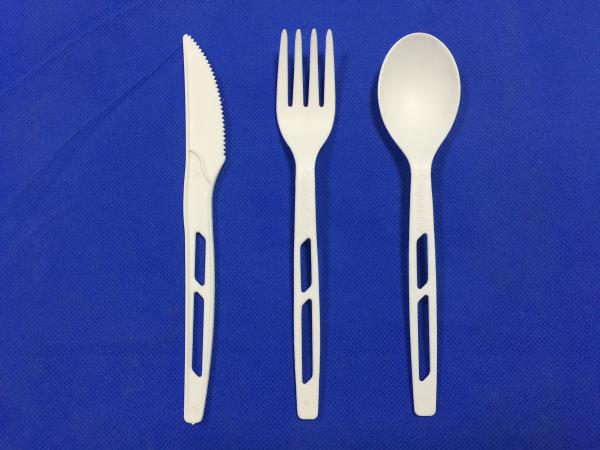 Kraft Paper Box Packaging Sustainable Cpla Cornstarch Plastic Cutlery Set with Napkin