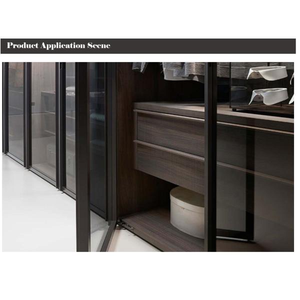 Narrow Frame Aluminum Folding Doors , Single Tempered Glass Wardrobe Bifold Doors