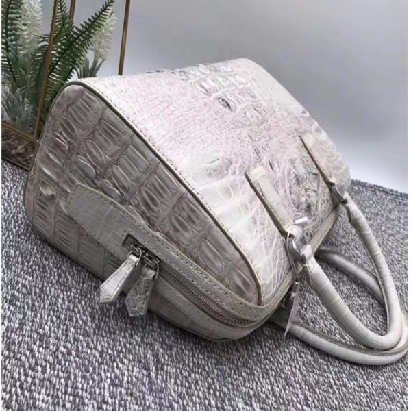 Genuine Real Alligator Skin Women Boston Purse Lady Handbag Exotic Authentic Crocodile Leather Female Cross Shoulder Bag