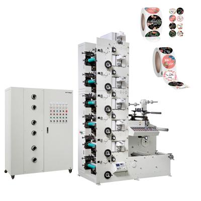 6 Color Flexo Label Printing Machine , 520mm Pvc Sticker Printing Machine