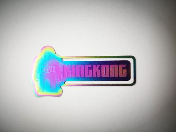 O metal gravado costume colorido arco-íris marca um endereço da Internet KINGKONG de aço inoxidável