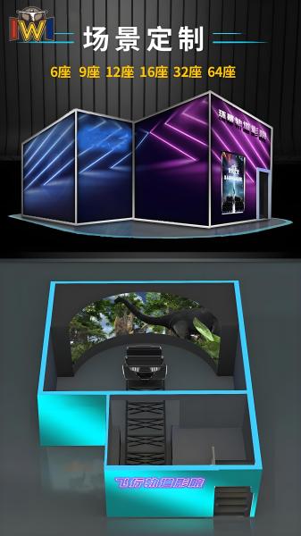 VR 3D Track Cinema with 4D Motion Seats and Curved Screen