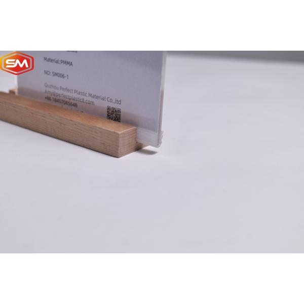 Буковое дерево Деревянная основа форма T Прозрачный акриловый знак держатель свадебное меню Карточка дисплей