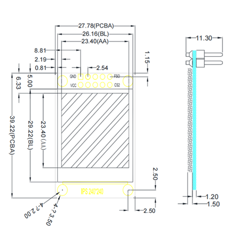 1.3-inch IPS 240X240 TFT high-definition LCD display with character library ,segment lcd display,segment lcd