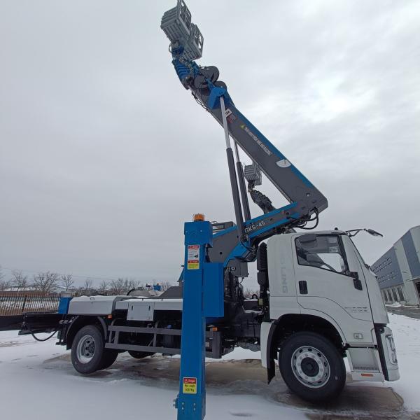 JIUHE 45M Воздушный рабочий подъемник Операционная платформа Грузовик высокогорный воздушный рабочий грузовик с ветром