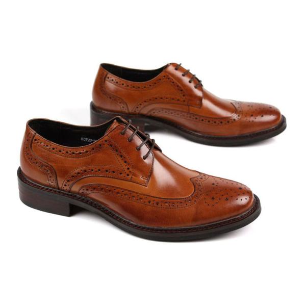 High Cow Mens Leather Brogue Shoes , Business Goodyear Handmade Shoes