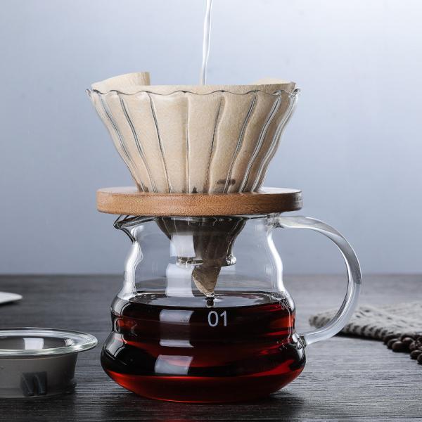 Transparent Reusable Glass Coffee Filter Funnel Dripper Coffee Tea Tools Quantity /