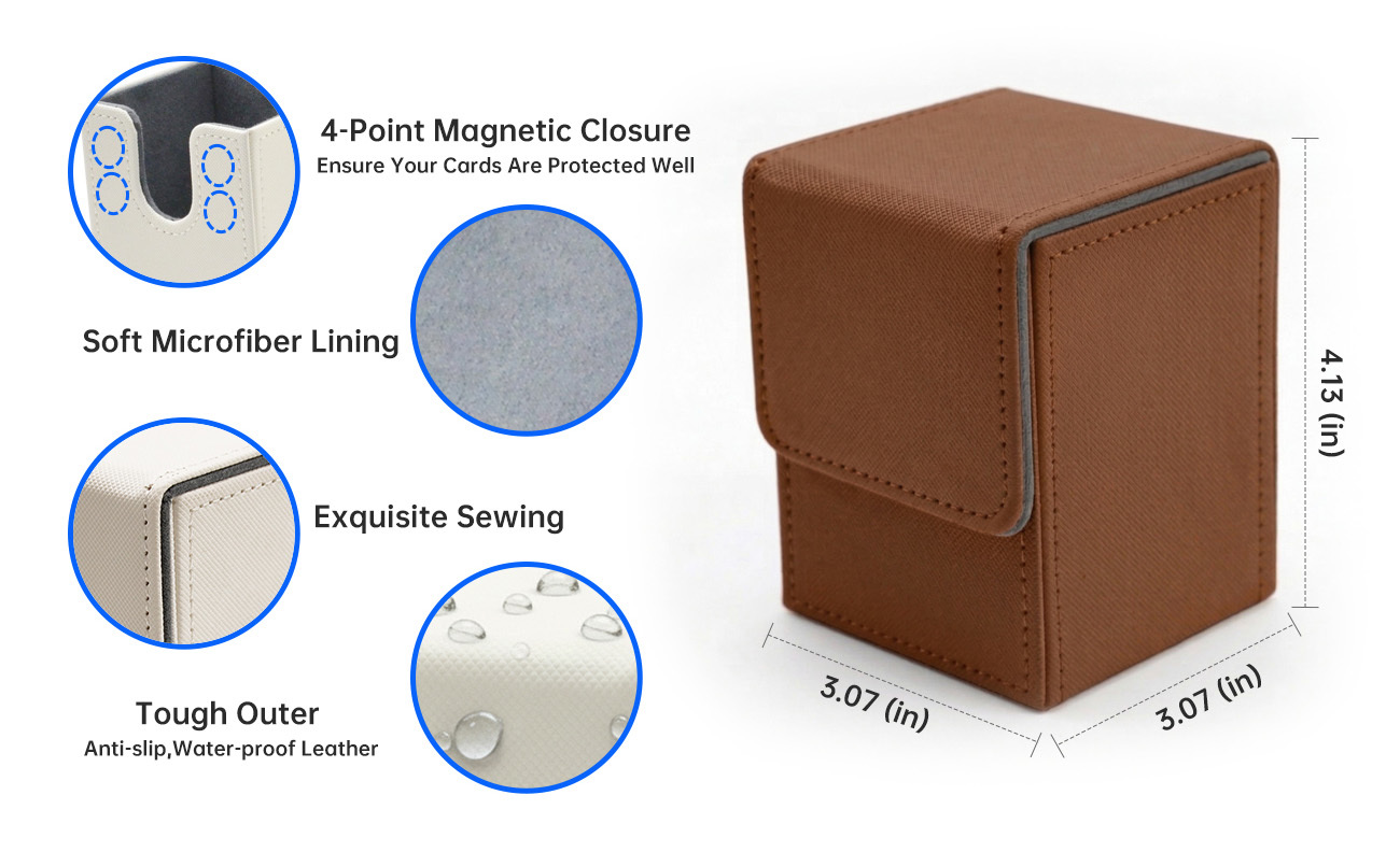 Trading Cards Leather Magic Deck Box Coffee Brown Magic The Gathering Deck Box