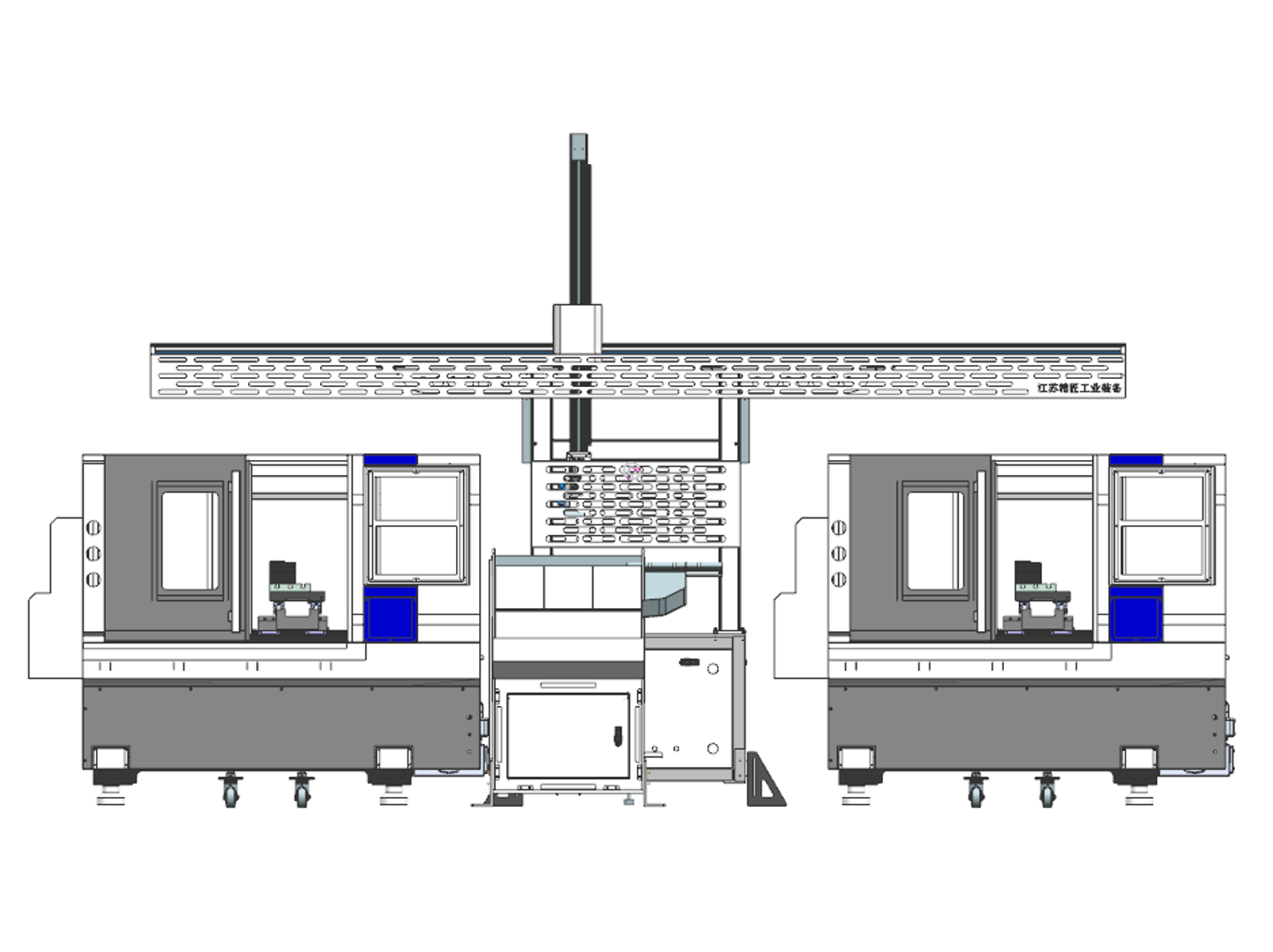 1-to-2 Gantry Robot CNC Lathe Automatic Production Line High Efficiency