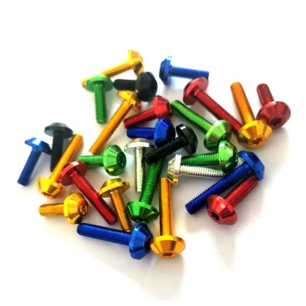Color Anodized DIN 912 Aluminum Hexagon Head Screws M4 45mm
