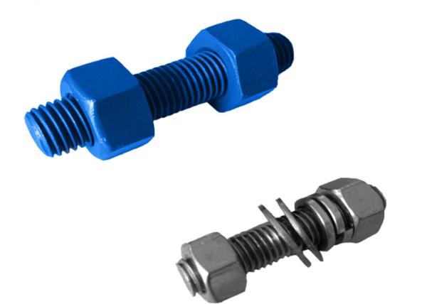 O azul de ASME B18.31 Fluoro ou do carbono do HDG revestimento encantam o parafuso e as porcas