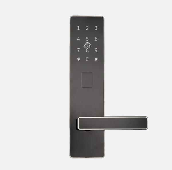 Black Electronic Hotel Door Locks , Security Smart Card Door Lock