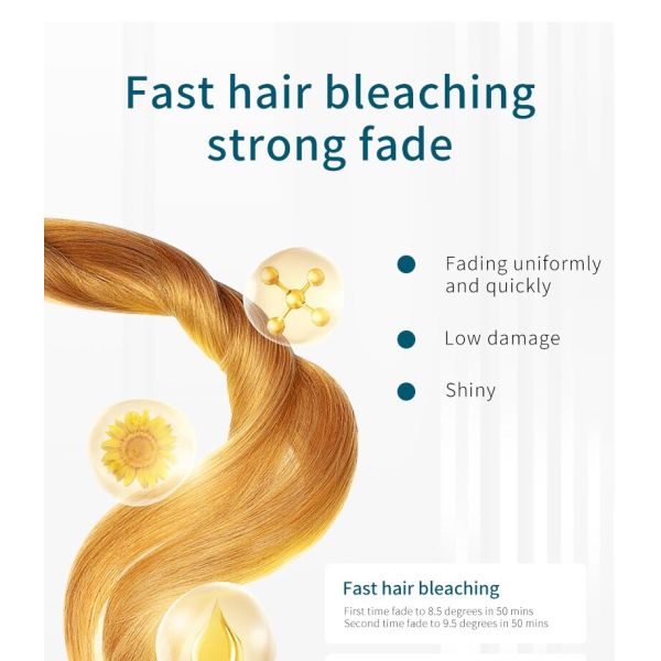 Poudre décolorante professionnelle pour cheveux à décoloration rapide en salon, en vrac 1000g