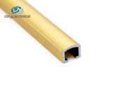 oro brillante del perfil de aluminio del canal U de la anchura T6 de 10m m para la línea de demarcación