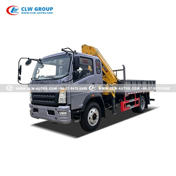 HOWO 5 Ton Knuckle Boom Crane Truck for Dual Lifting & Hauling