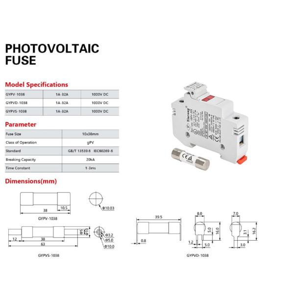 GPV Type Cartridge Fuse Wide Temperature Range In Harsh Environments -40°C To 125°C