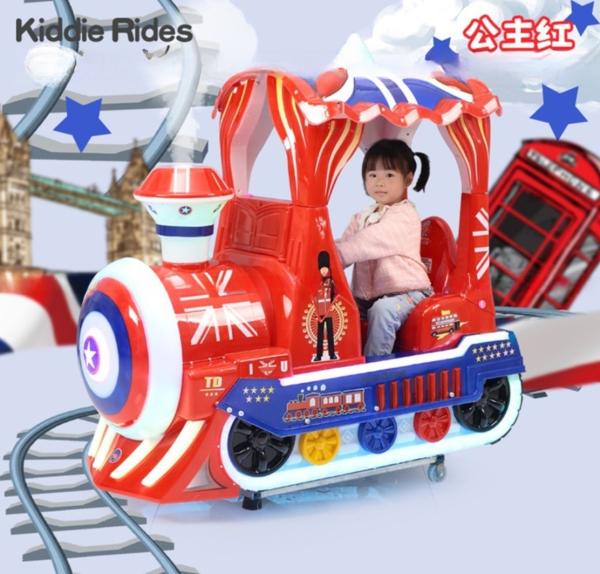 Dreamland Kids terrain de jeux de monnaie pusher style britannique plastique kiddy rides sur la voiture pour le parc de jeux intérieurs