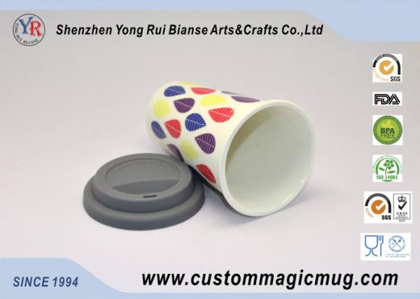 Temperature Sensitive Printed Starbucks Ceramic Mug With Lid And Sleeve
