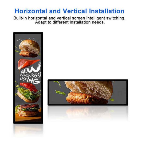 Máquina de publicidad de 21 pulgadas de tipo de barra LCD de señalización digital montada en la pared para necesidades de publicidad modernas