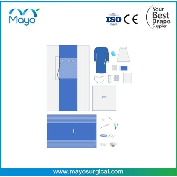 Paquete de angiografía cerebral quirúrgica compleja personalizada con cortina de 4 agujeros