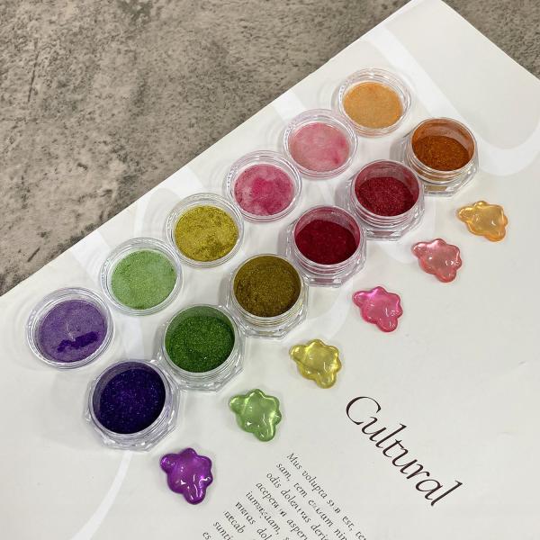 Nail glitters magic mirror powder super bright ultra-fine Aurora chrome nail powder powder golden red green nail decoration