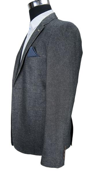 Deep Grey Mens Casual Blazer Jacket Worsted Business Button Fly Pant Closure Type