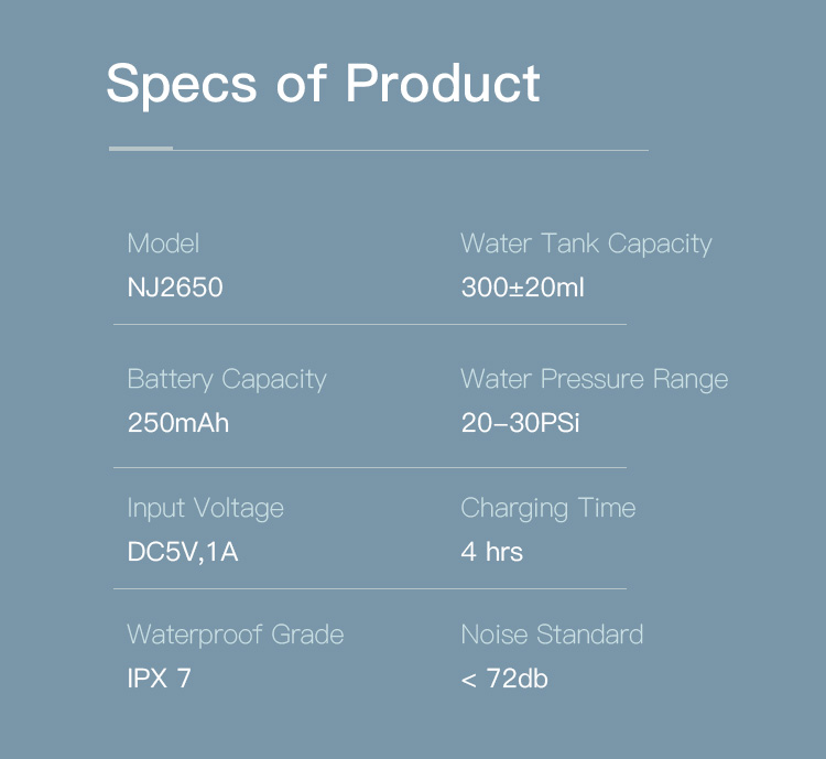 Перезаряжаемые нос полощет машину IPX7 с танком 300ml