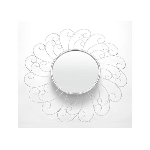 Sunflower Shape Metal Wall Art Mirror Floral Mirror Silver Color For Wall