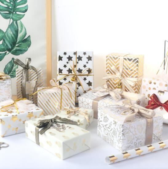 Eco Friendly Tissue Wrapping Paper Bronzing Pattern 80gsm Art Paper