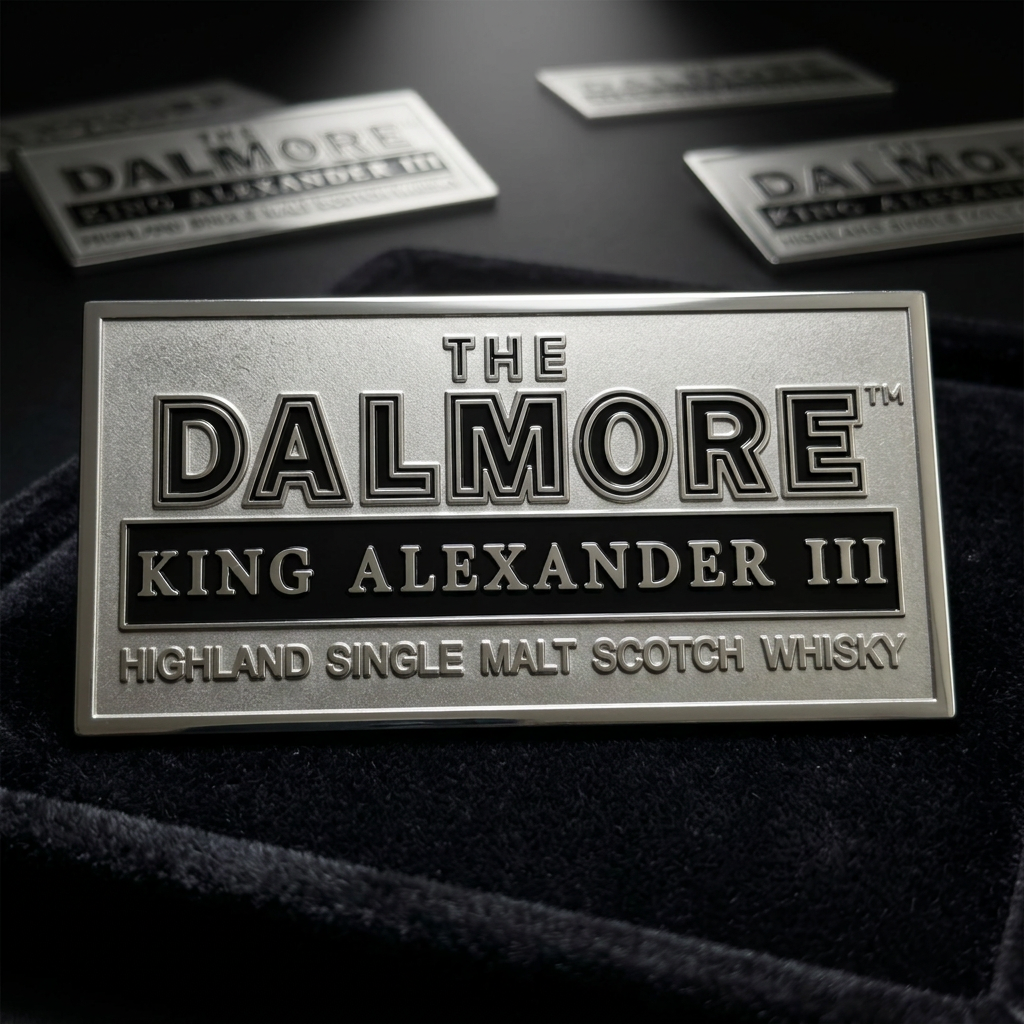 Custom‑made Brass Nameplate With Silver‑Tone Background & Die‑Cast 3D Embossed Logo