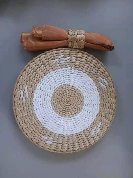 Hot Sale Eco- friendly Handmade Natural Water Hyacinth Woven Table Placemat Seagrass Rattan Straw Placemats