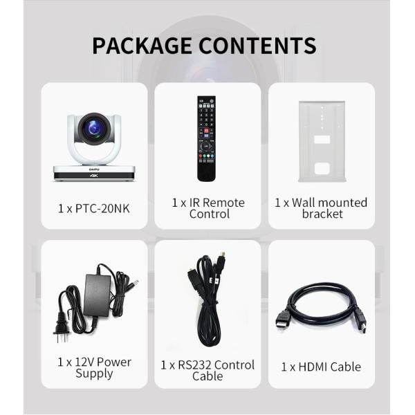 PTC-20NK NDI HX2 PoE HD-MI 3G-SDI 4K30 UHD IP Video Conference Live Streaming PTZ Camera